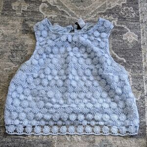 Forever 21 Light Blue Lace Crop Top